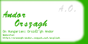 andor orszagh business card